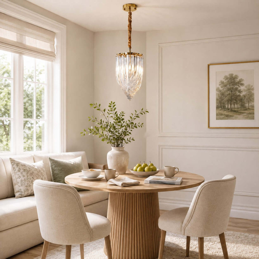 Sylora Chandelier| Modern Hand Blown Clear Glass Chandelier Light