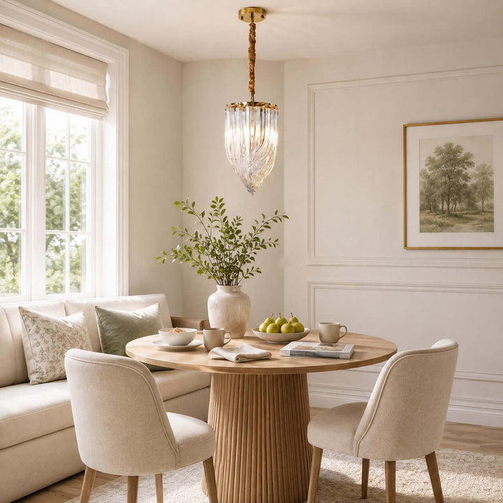 Sylora Chandelier| Modern Hand Blown Clear Glass Chandelier Light