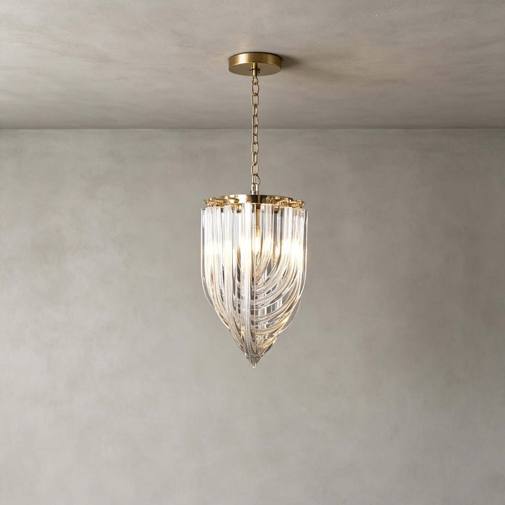 Sylora Chandelier| Modern Hand Blown Clear Glass Chandelier Light