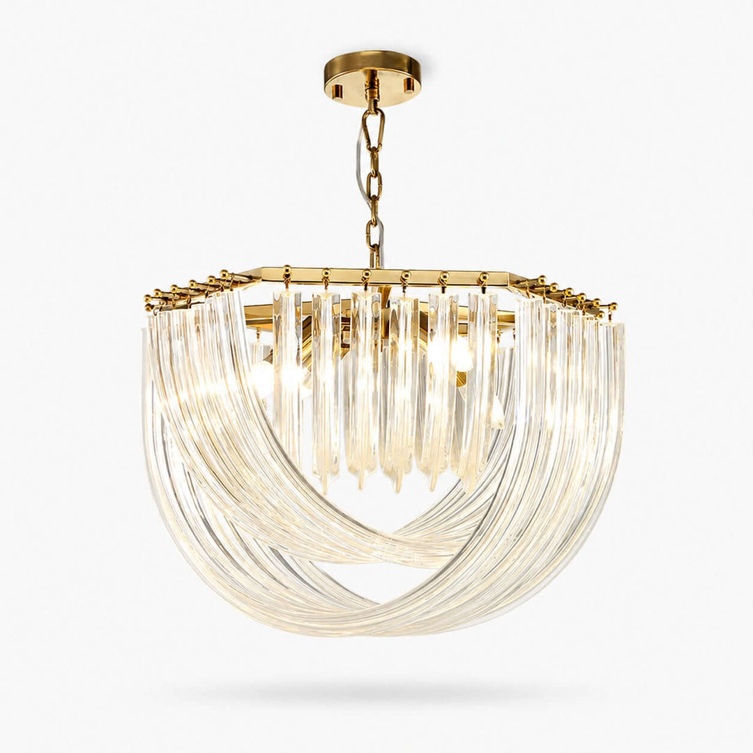 Sylora Chandelier| Modern Hand Blown Clear Glass Chandelier Light