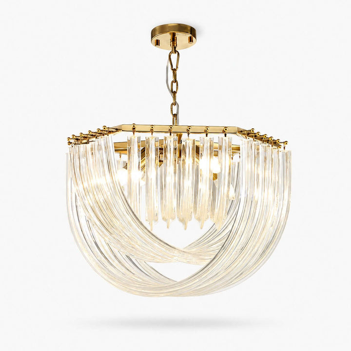 Sylora Chandelier| Modern Hand Blown Clear Glass Chandelier Light