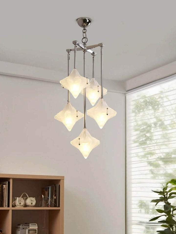 Sylume Chandelier – French Minimalist Star-Shaped Glass Lamp