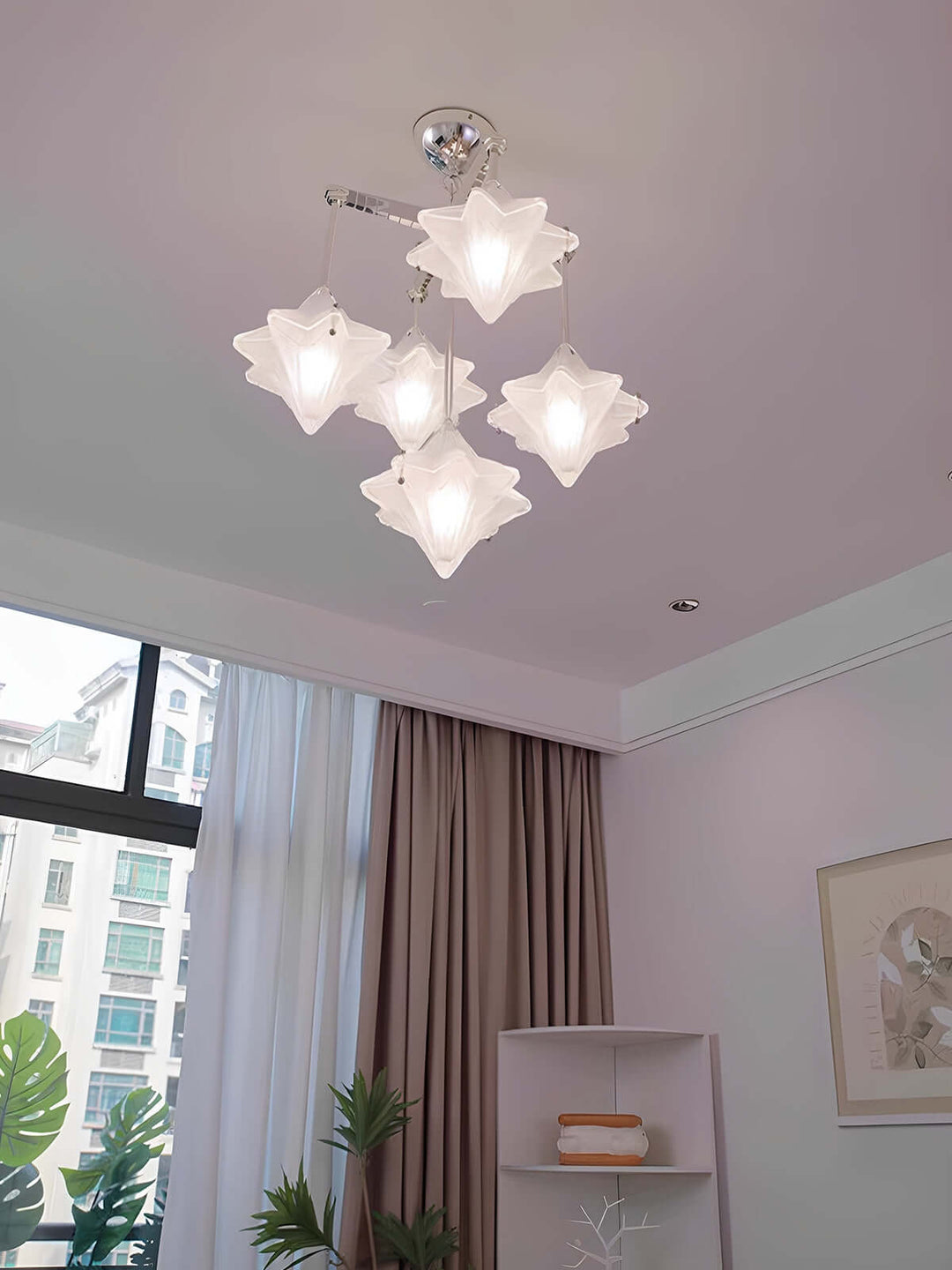 Sylume Chandelier – French Minimalist Star-Shaped Glass Lamp