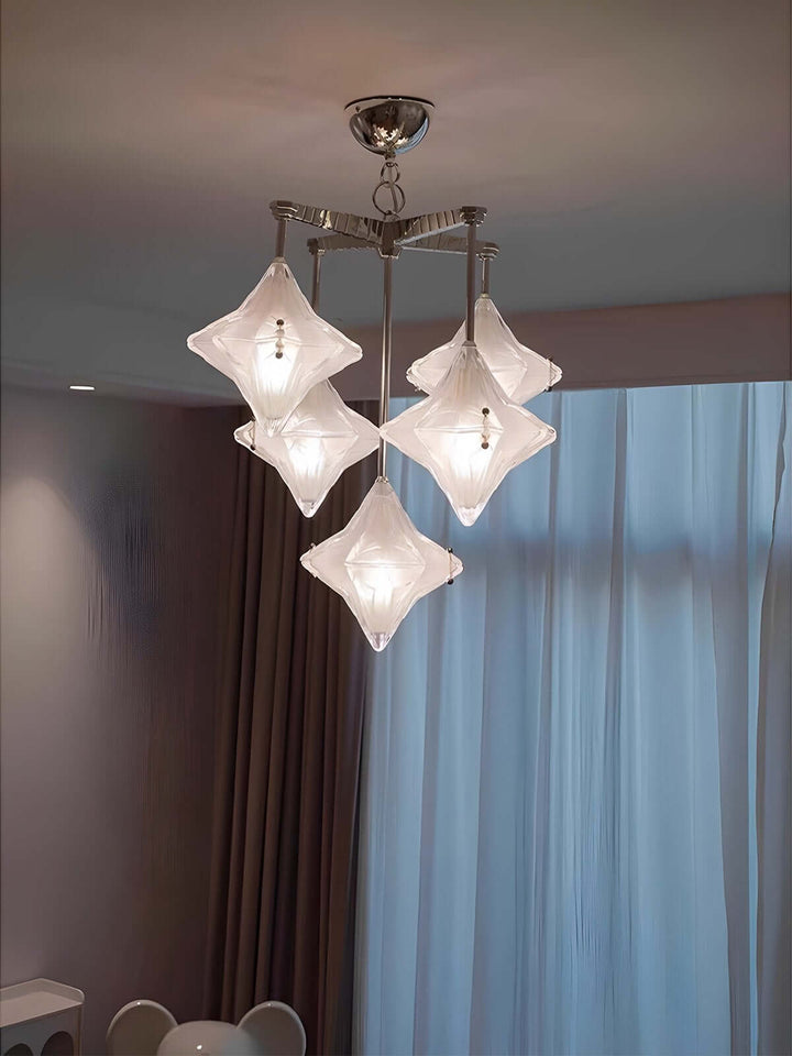 Sylume Chandelier – French Minimalist Star-Shaped Glass Lamp