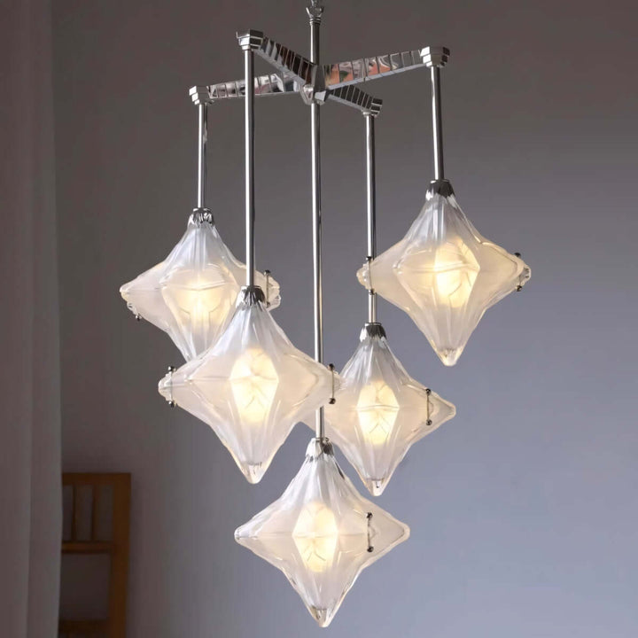 Sylume Chandelier – French Minimalist Star-Shaped Glass Lamp