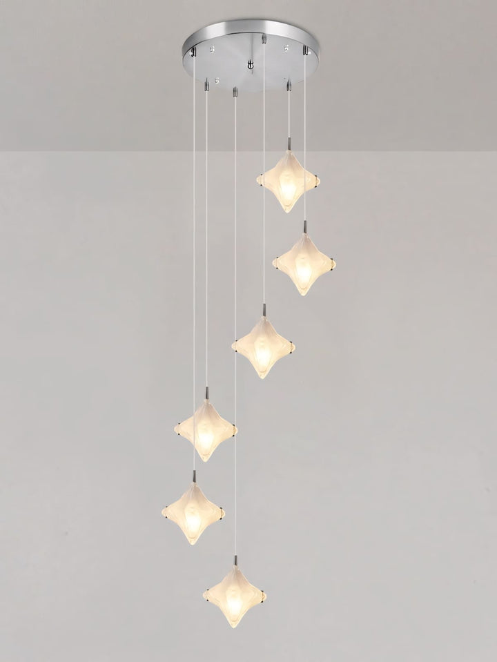 Sylume Star Chandelier - Star-Shaped Glass and Staircase Lighting