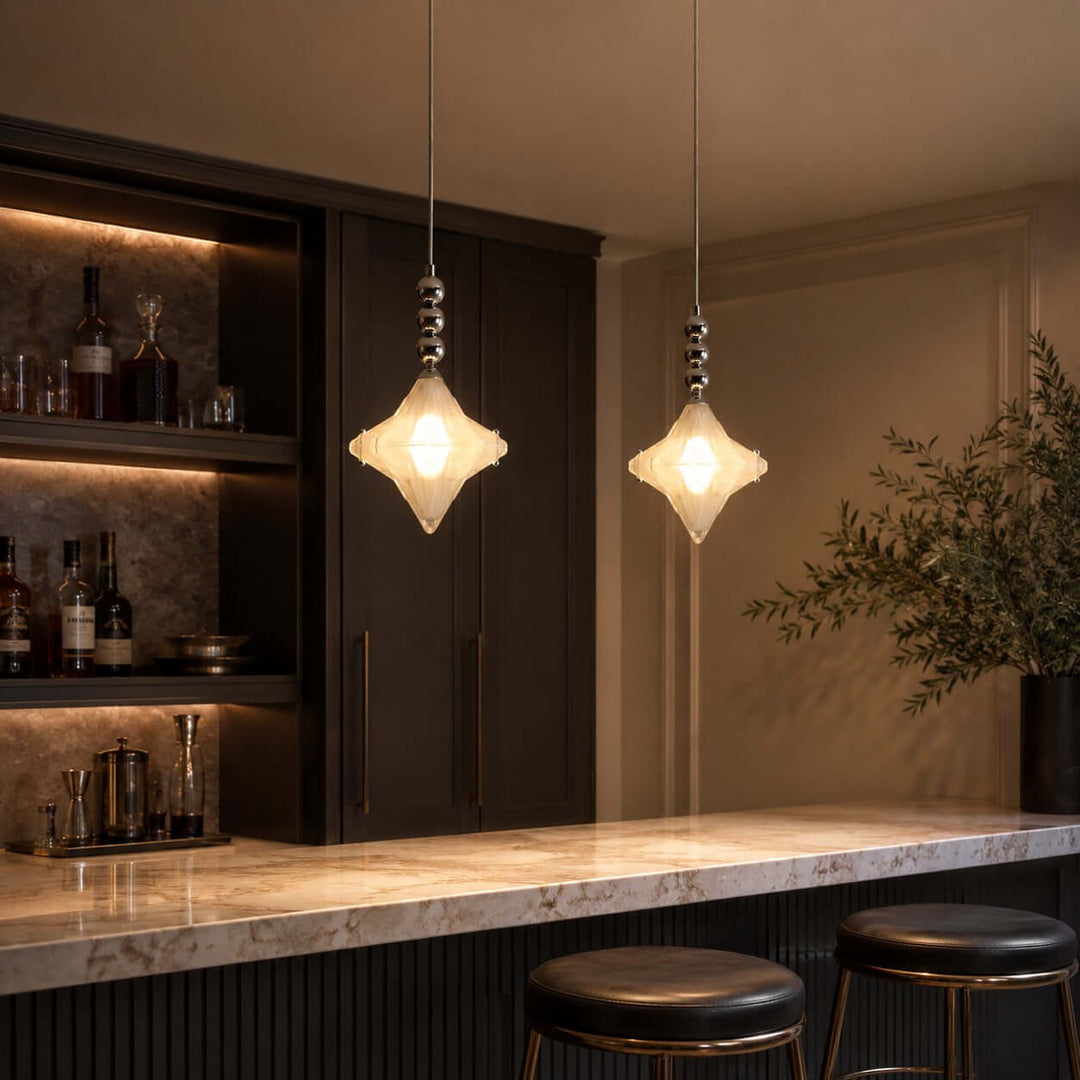 Syluna Pendant Light – Mid-Century Modern Star Glass Chandelier
