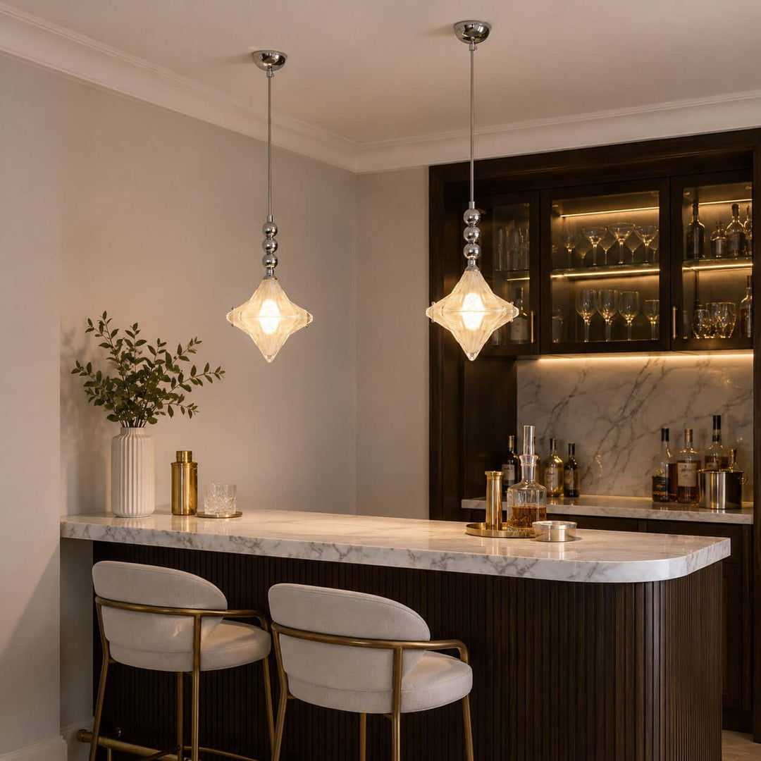 Syluna Pendant Light – Mid-Century Modern Star Glass Chandelier