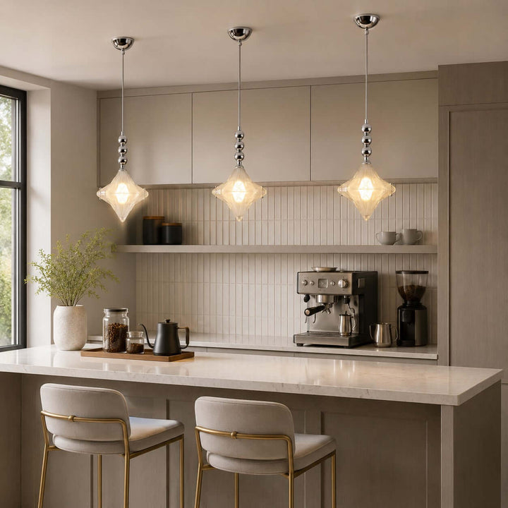 Syluna Pendant Light – Mid-Century Modern Star Glass Chandelier