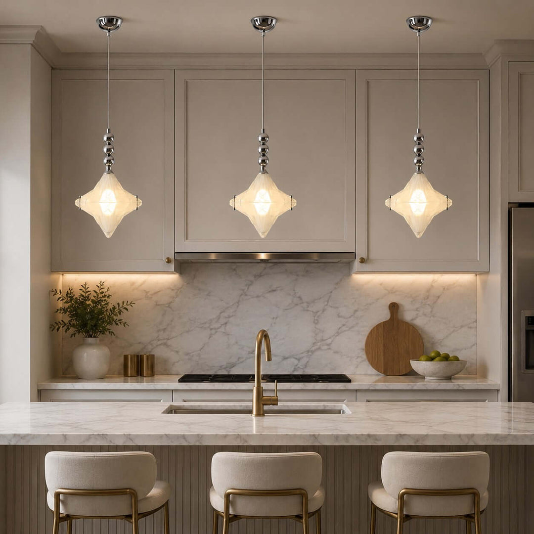 Syluna Pendant Light – Mid-Century Modern Star Glass Chandelier