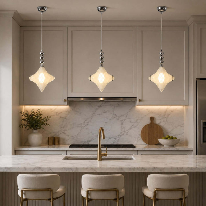 Syluna Pendant Light – Mid-Century Modern Star Glass Chandelier