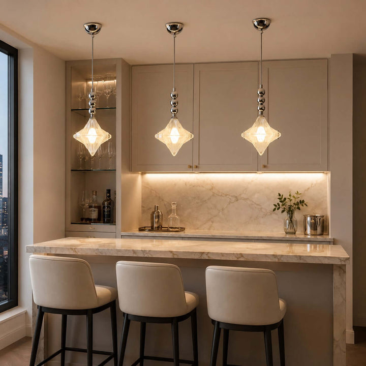 Syluna Pendant Light – Mid-Century Modern Star Glass Chandelier