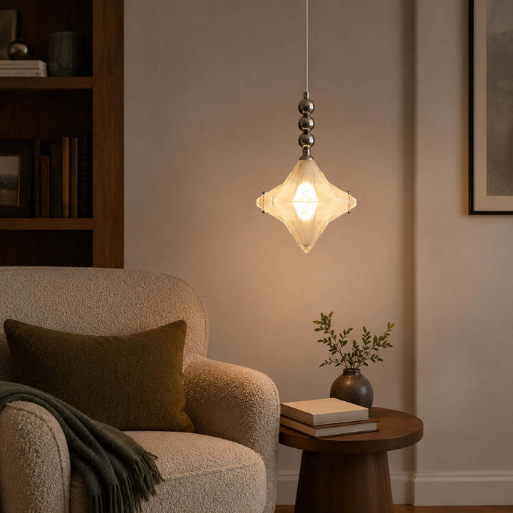 Syluna Pendant Light – Mid-Century Modern Star Glass Chandelier