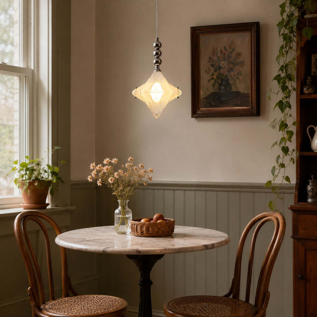 Syluna Pendant Light – Mid-Century Modern Star Glass Chandelier