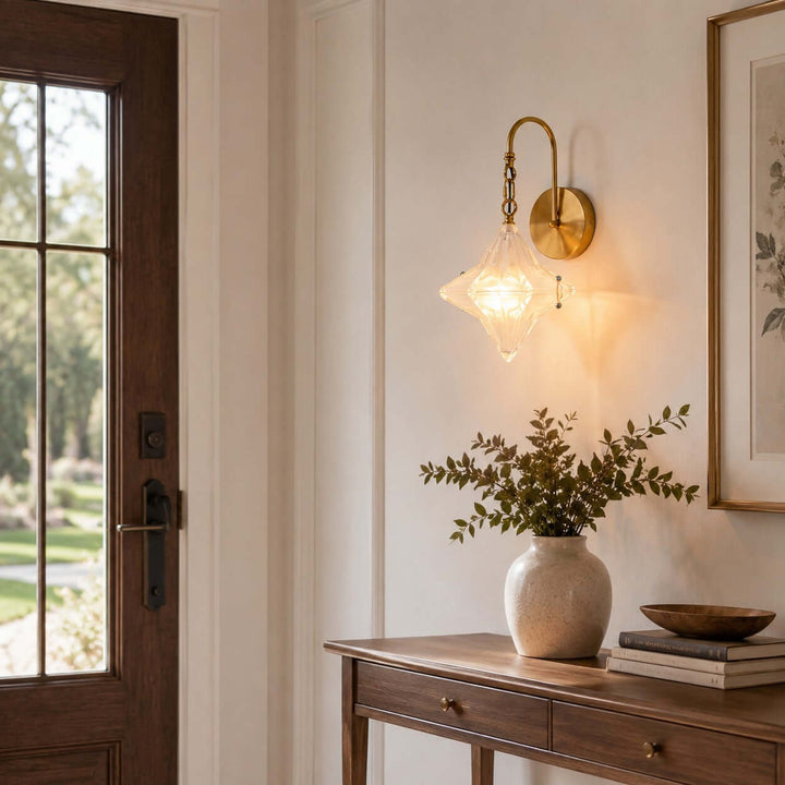 Syluna Wall Sconce | Modern Frosted Glass Wall Sconce for Hallway