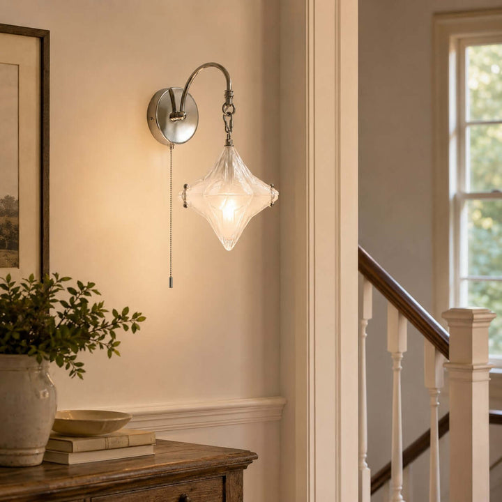 Syluna Wall Sconce(With Switch) | Modern Frosted Glass Wall Sconce