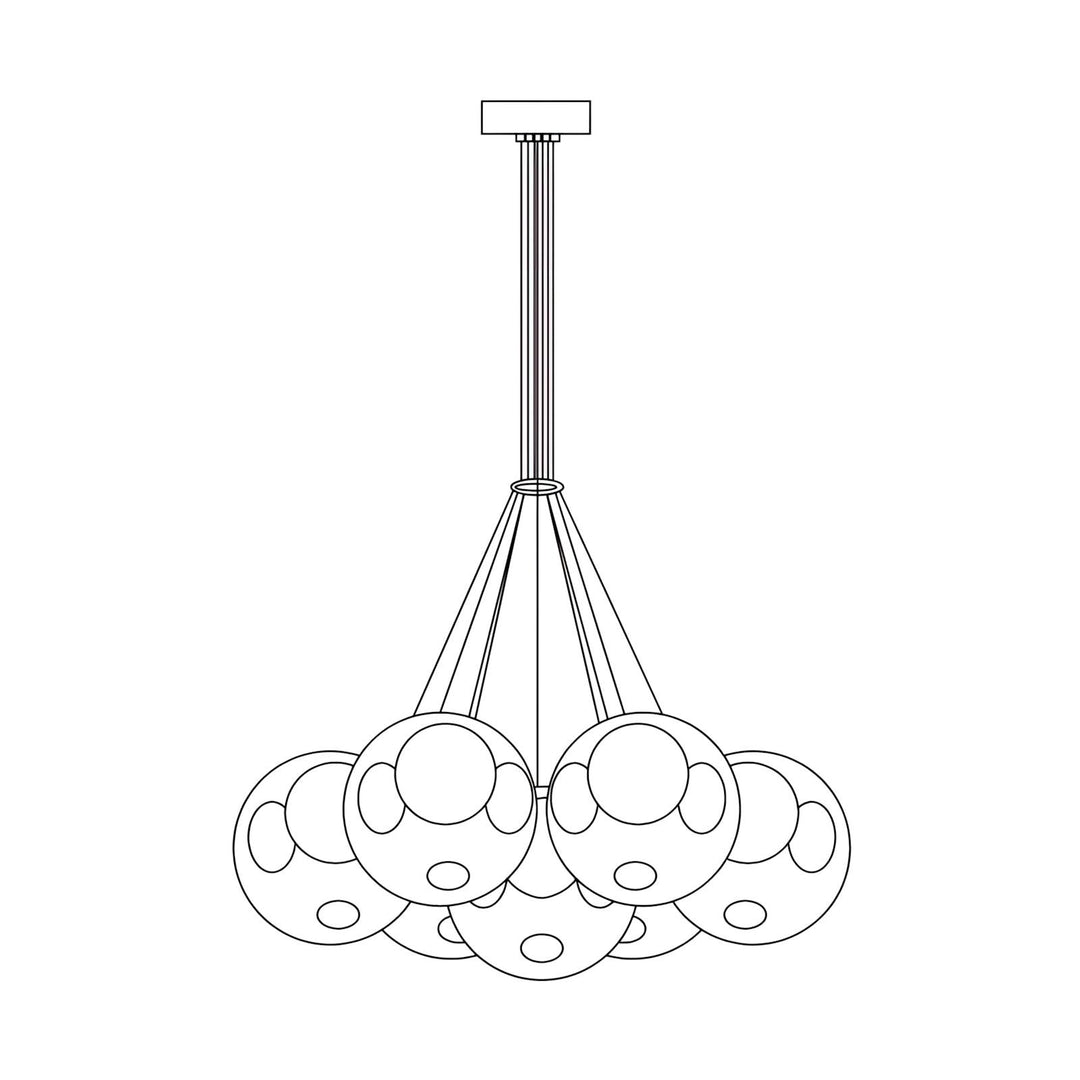 T28 Cluster Chandelier | Unique Glass Pendant Lighting, Modern Design | Vinlighting | Vinlighting