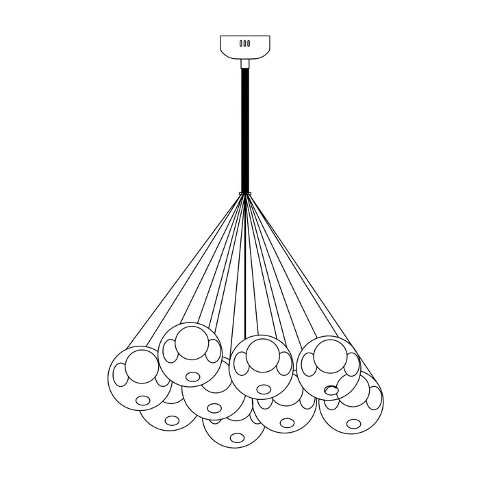 T28 Cluster Chandelier | Unique Glass Pendant Lighting, Modern Design | Vinlighting | Vinlighting