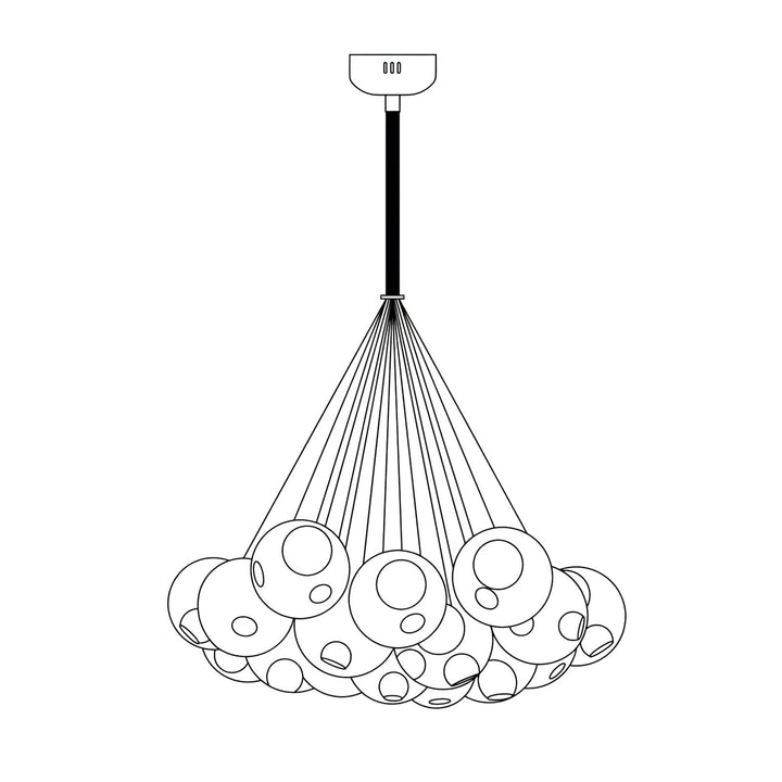T28 Cluster Chandelier | Unique Glass Pendant Lighting, Modern Design | Vinlighting | Vinlighting