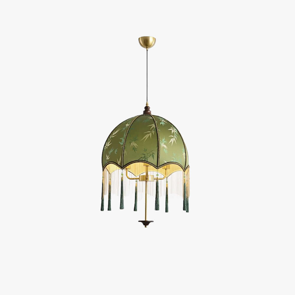 Taluno Pendant Lamp – French Retro Green Fabric Light