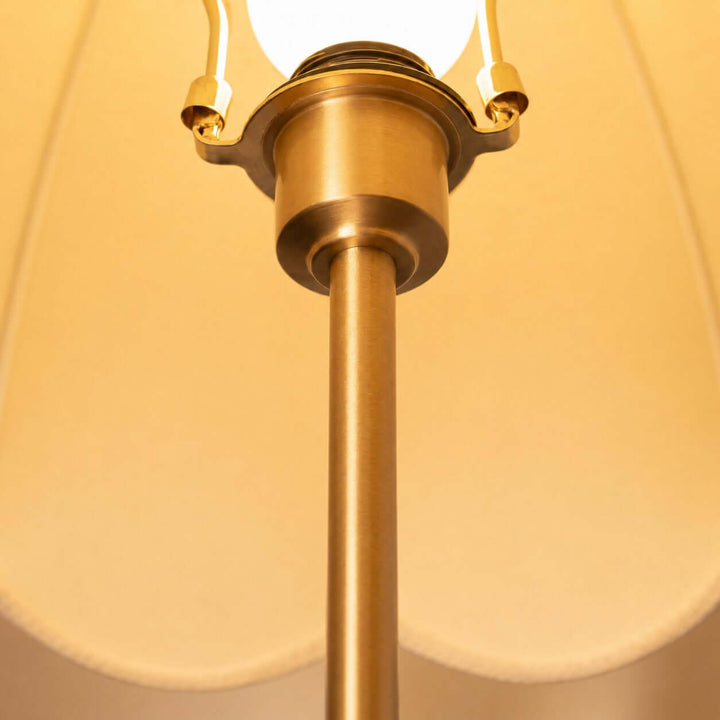 Tamber Vintage Wood Table Lamp with Scalloped Floral Shade