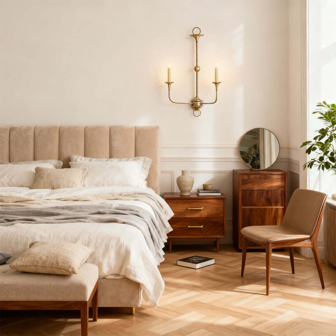 Tauren Wall Lamp – French Vintage Distressed Candlestick Design