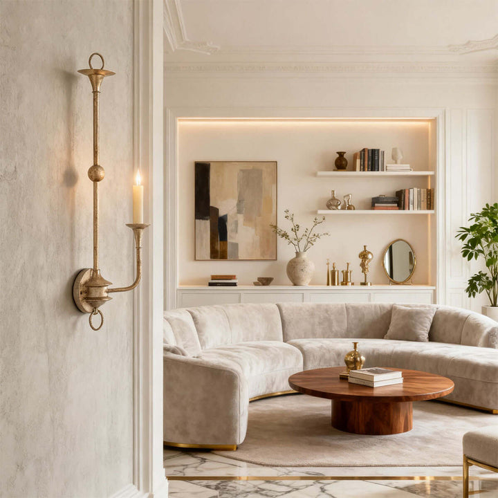 Tauren Wall Lamp – French Vintage Distressed Candlestick Design