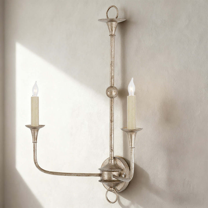 Tauren Wall Lamp – French Vintage Distressed Candlestick Design