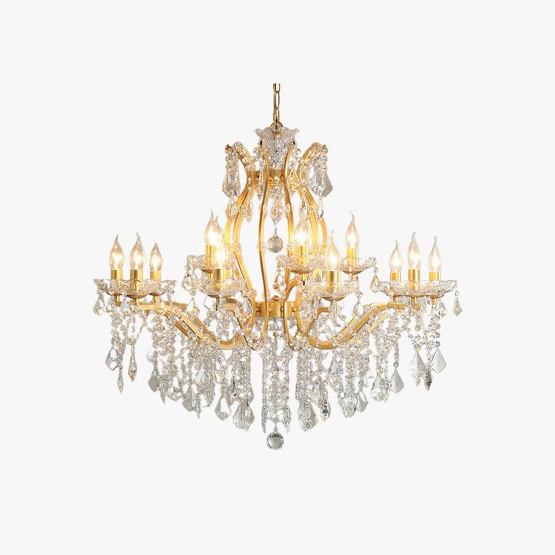 Tavari Chandelier | Crystal & Metal Candle Style Lighting for Dining