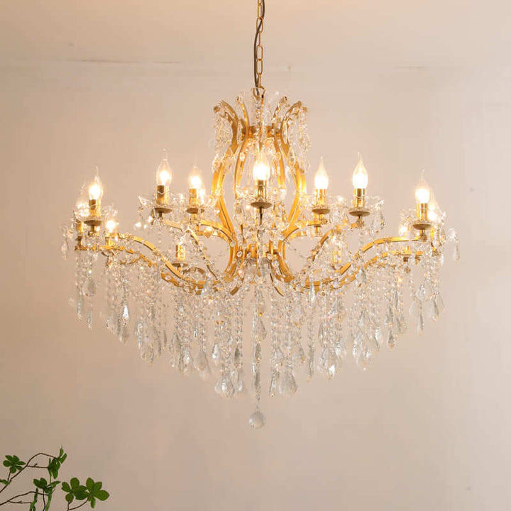 Tavari Chandelier | Crystal & Metal Candle Style Lighting for Dining