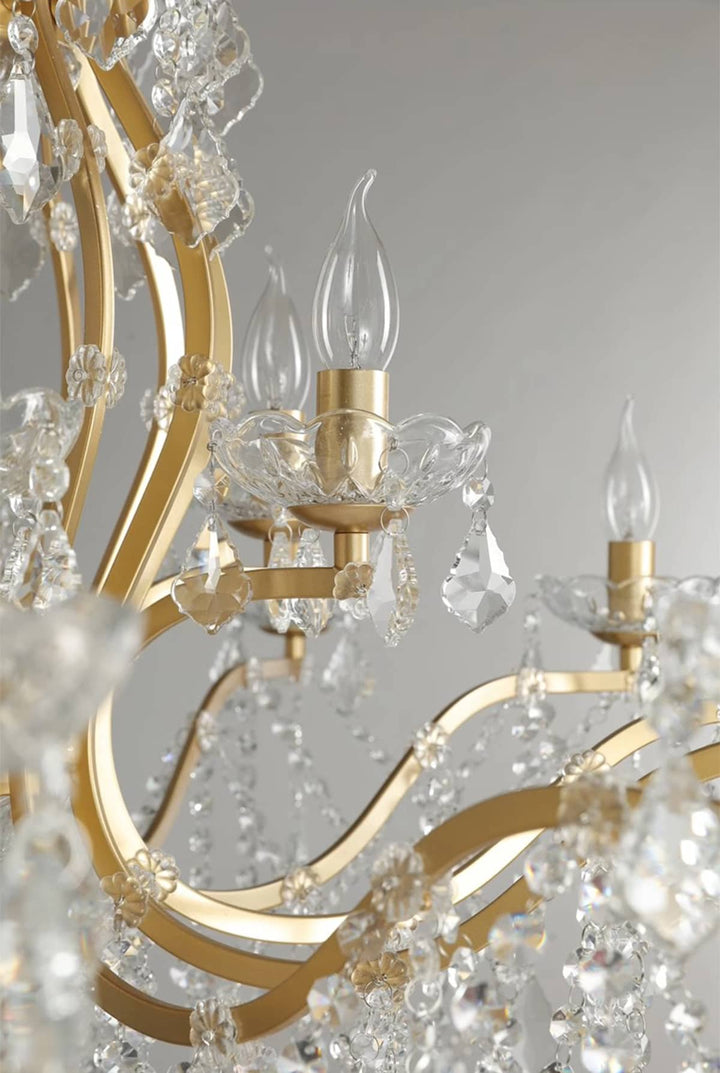 Tavari Chandelier | Crystal & Metal Candle Style Lighting for Dining