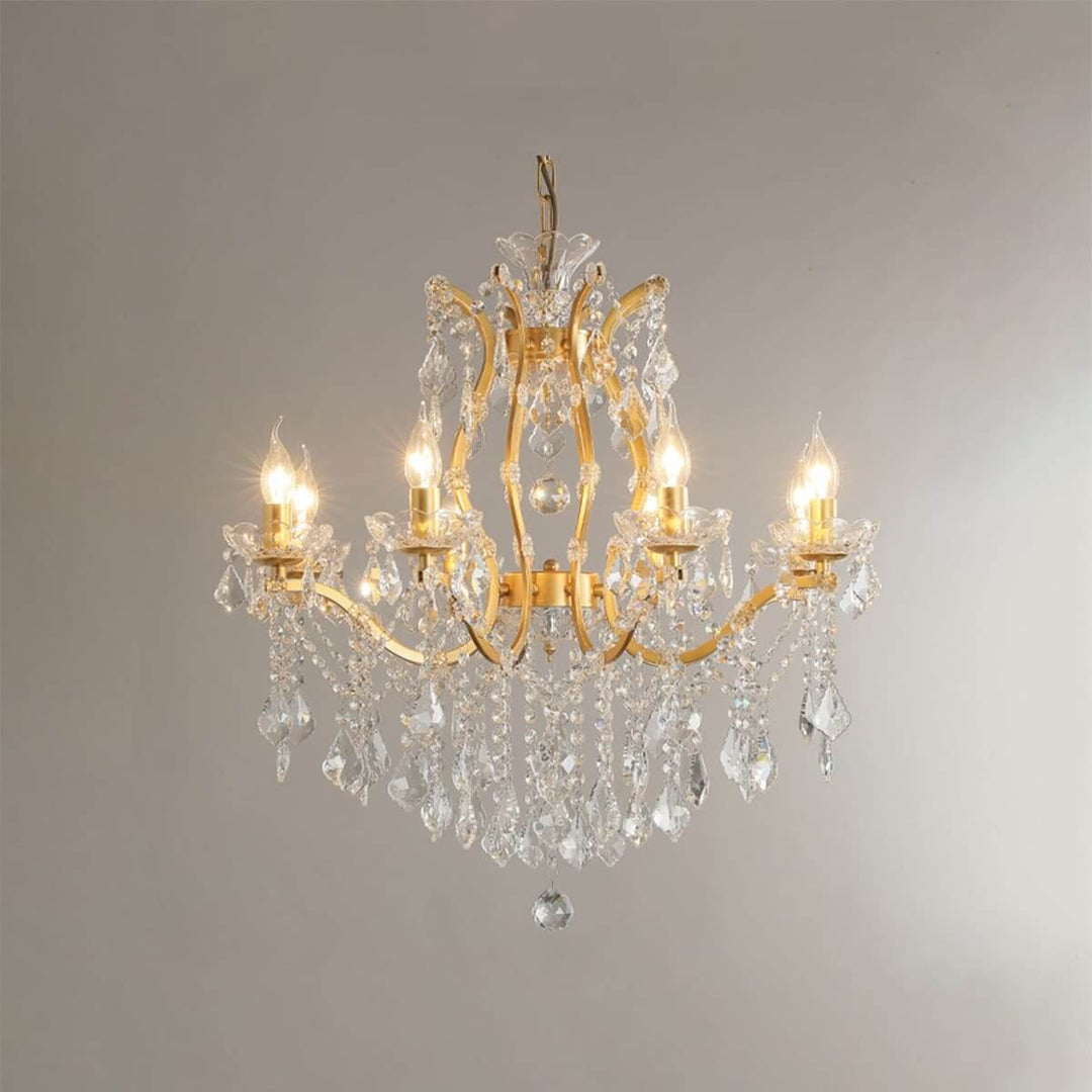 Tavari Chandelier | Crystal & Metal Candle Style Lighting for Dining