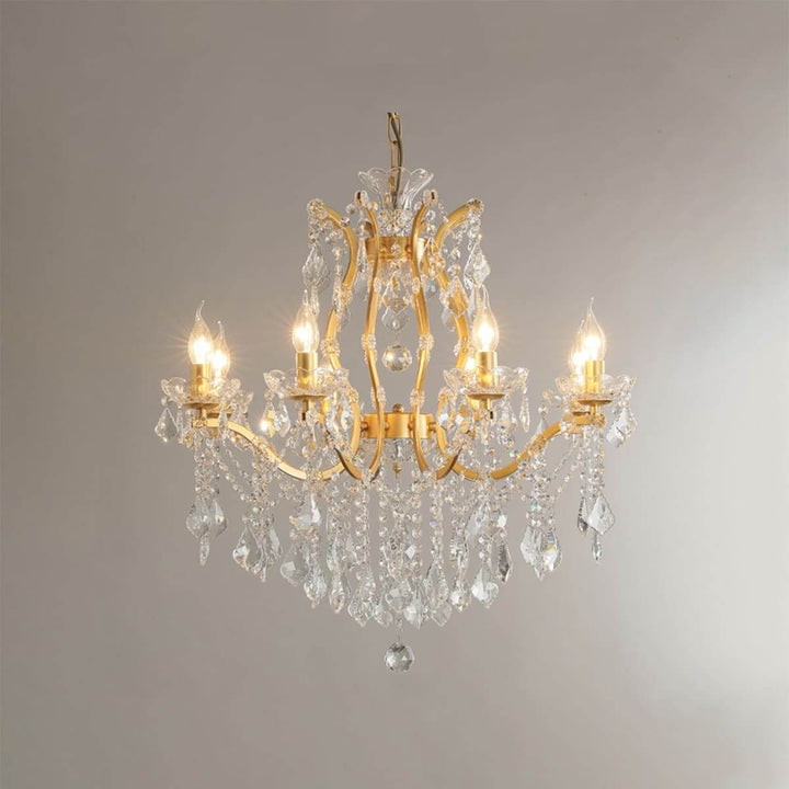 Tavari Chandelier | Crystal & Metal Candle Style Lighting for Dining