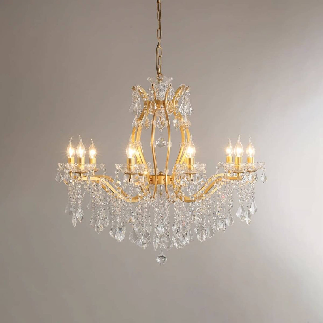 Tavari Chandelier | Crystal & Metal Candle Style Lighting for Dining