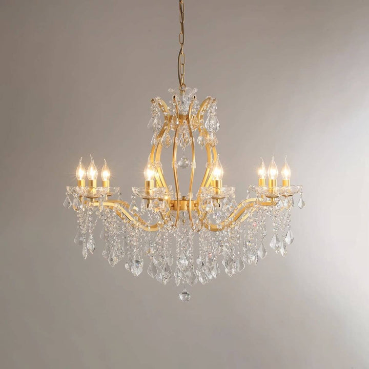 Tavari Chandelier | Crystal & Metal Candle Style Lighting for Dining