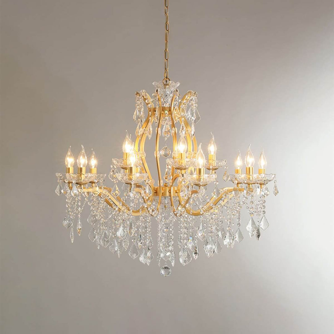 Tavari Chandelier | Crystal & Metal Candle Style Lighting for Dining