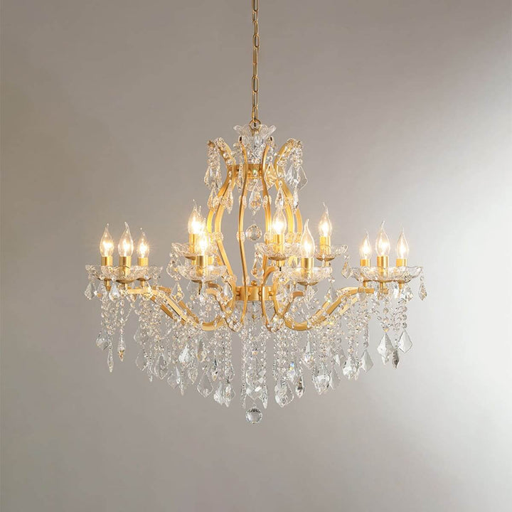 Tavari Chandelier | Crystal & Metal Candle Style Lighting for Dining