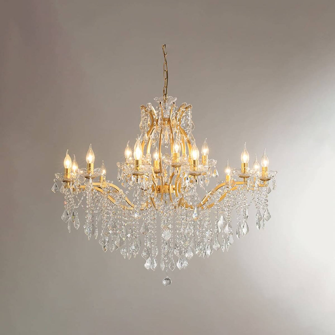 Tavari Chandelier | Crystal & Metal Candle Style Lighting for Dining