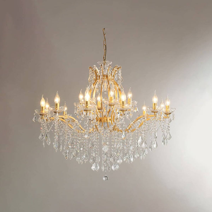 Tavari Chandelier | Crystal & Metal Candle Style Lighting for Dining
