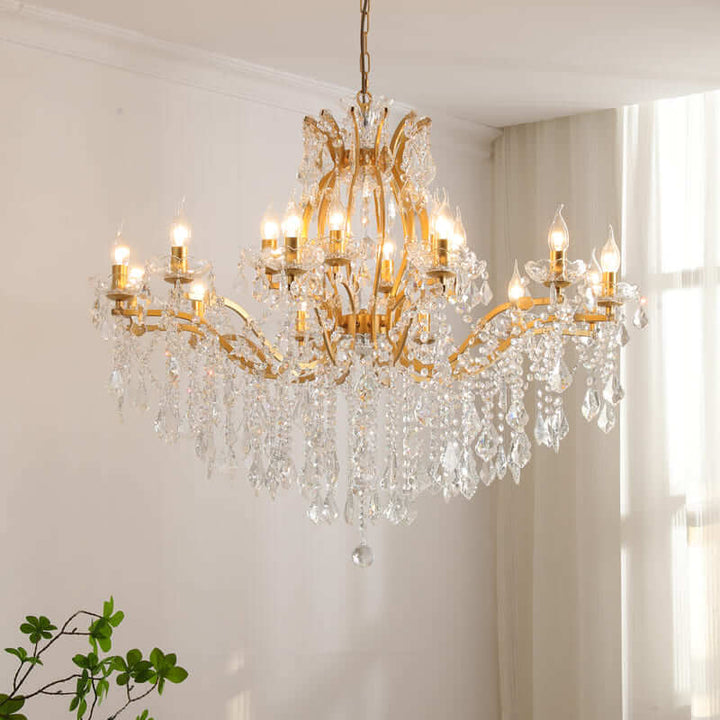 Tavari Chandelier | Crystal & Metal Candle Style Lighting for Dining