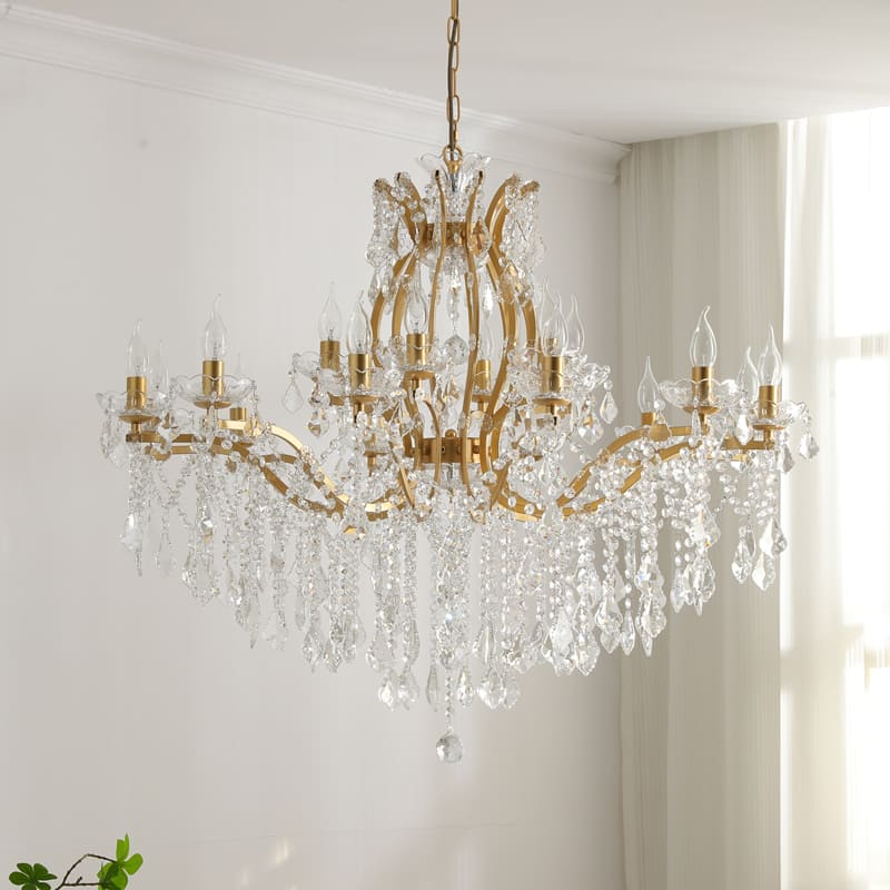 Tavari Chandelier | Crystal & Metal Candle Style Lighting for Dining