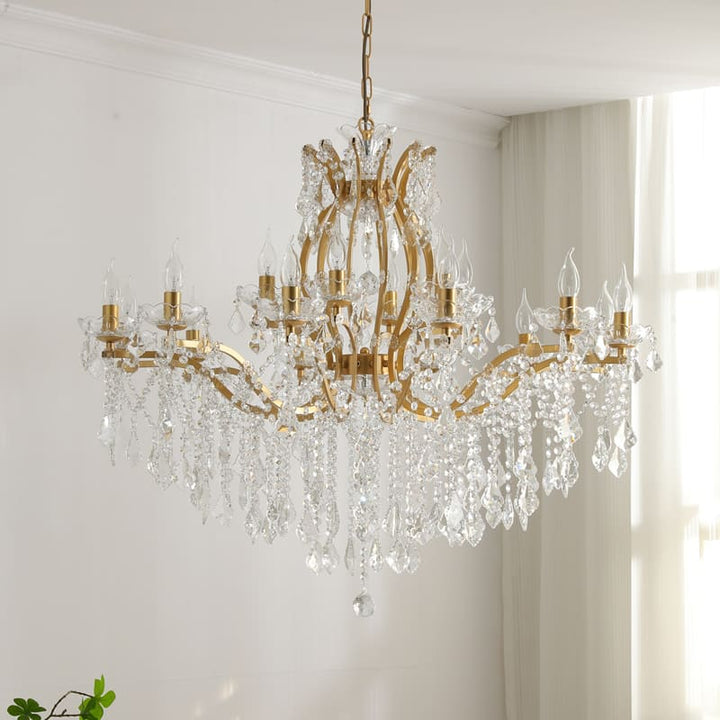 Tavari Chandelier | Crystal & Metal Candle Style Lighting for Dining