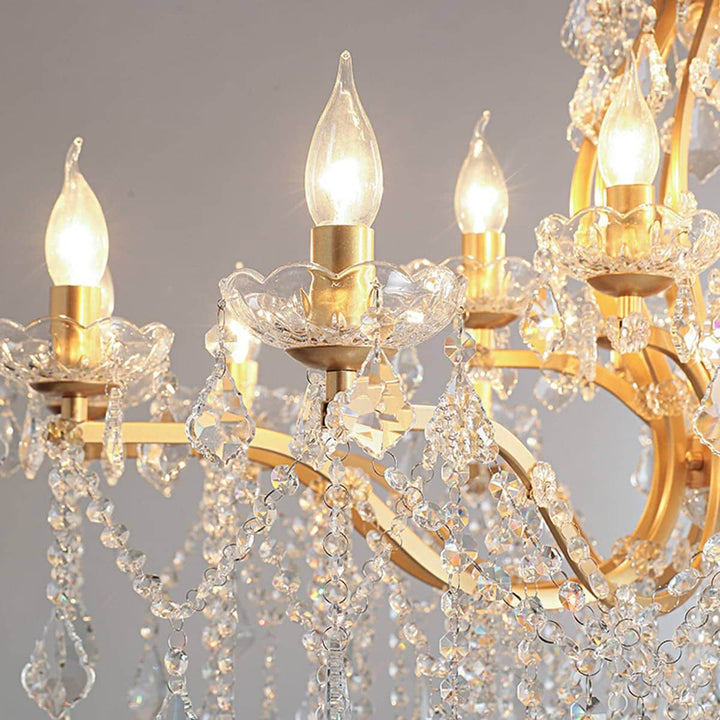 Tavari Chandelier | Crystal & Metal Candle Style Lighting for Dining