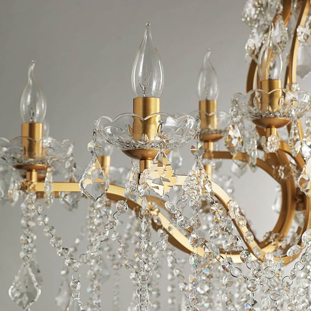 Tavari Chandelier | Crystal & Metal Candle Style Lighting for Dining