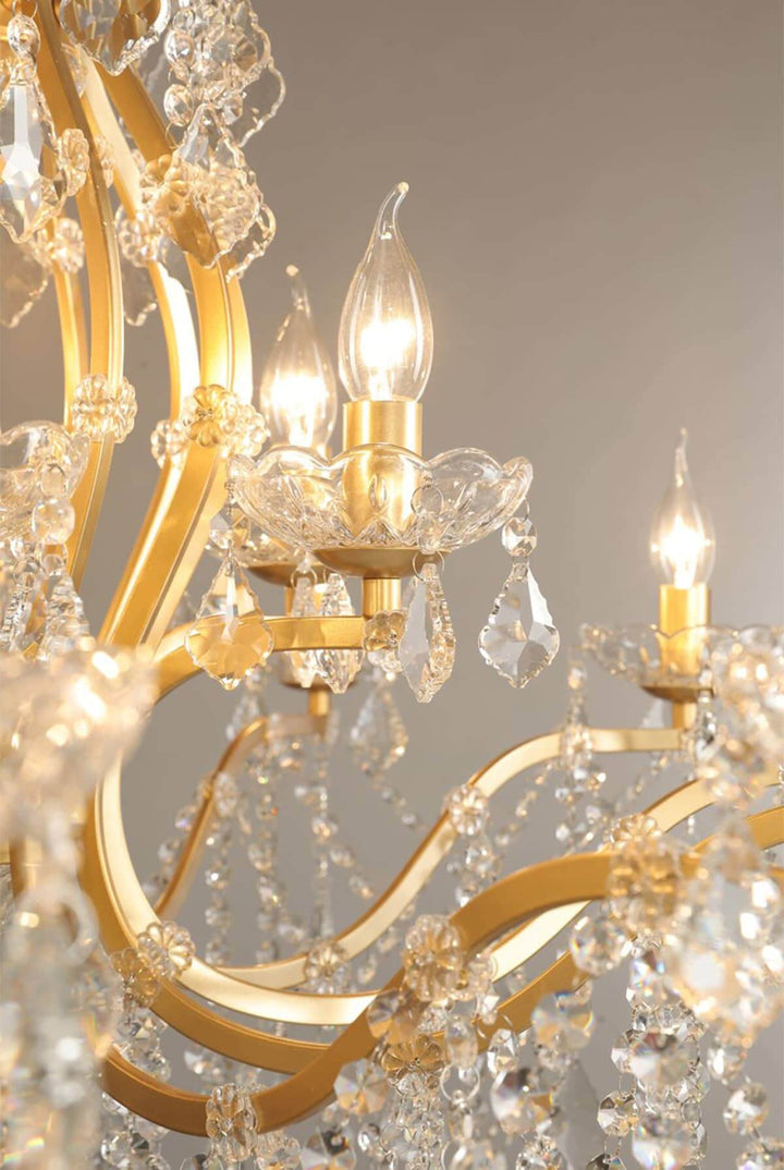 Tavari Chandelier | Crystal & Metal Candle Style Lighting for Dining