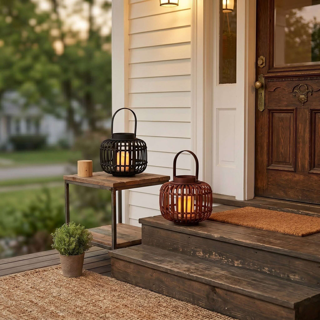 Tavino Outdoor Garden Lamp - Retro Japanese Style Woven Lantern
