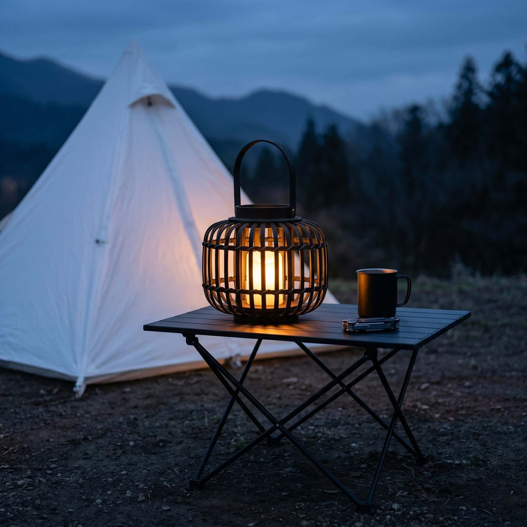 Tavino Outdoor Garden Lamp - Retro Japanese Style Woven Lantern