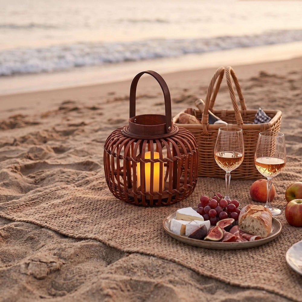 Tavino Outdoor Garden Lamp - Retro Japanese Style Woven Lantern