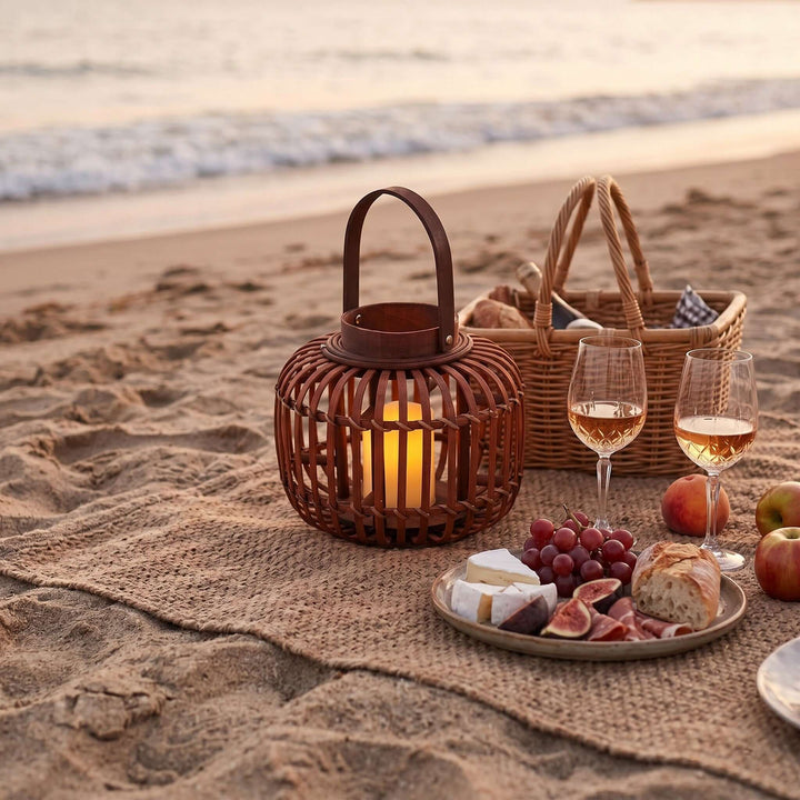 Tavino Outdoor Garden Lamp - Retro Japanese Style Woven Lantern
