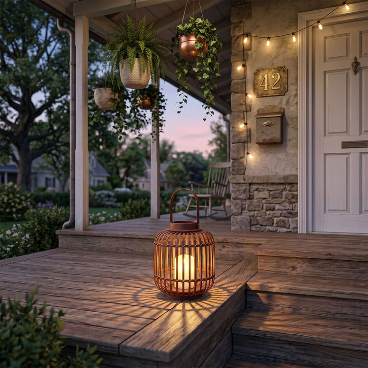 Tavino Outdoor Garden Lamp - Retro Japanese Style Woven Lantern